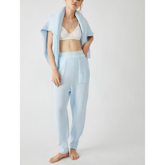 🎉LAST CHANCE🎉 FREE PEOPLE C.O.Z.Y. Pants / Neon Sky - Picture 2 of 10